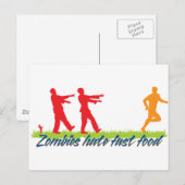 Zombies hassen Fast Food Postkarte (Vorne/Hinten)