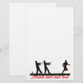 Zombies hassen Schnellimbiß Briefpapier (Vorne/Hinten)