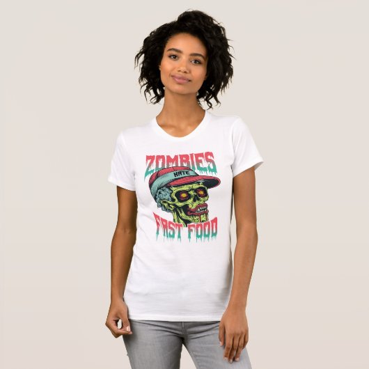 Zombies Hate Fast Food | Funny Women’s Halloween  T-Shirt (Vorne ganz)