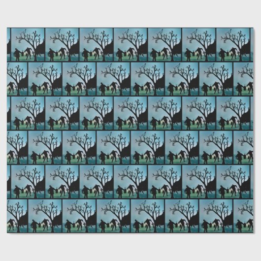 Zombies im Friedhof wachsen Geschenkpapier (Flach)