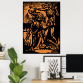 Zombies im Halloween Jack-o'-Lantern Pumpkin Poster (Heimbüro)