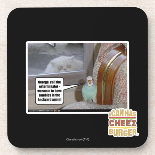 Zombies im Hinterhof Getränkeuntersetzer (Vorderseite)