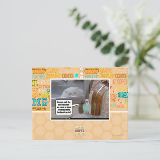 Zombies im Hinterhof Postkarte (Stehend Vorderseite)