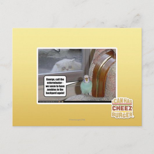 Zombies im Hinterhof Postkarte (Vorderseite)