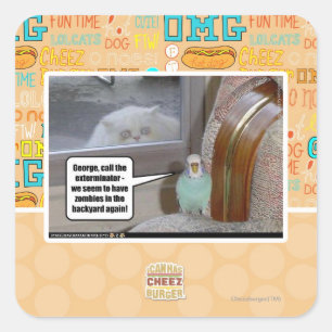 Zombies im Hinterhof Quadratischer Aufkleber