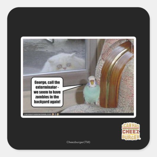 Zombies im Hinterhof Quadratischer Aufkleber (Vorderseite)