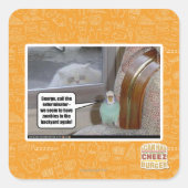 Zombies im Hinterhof Quadratischer Aufkleber (Vorderseite)