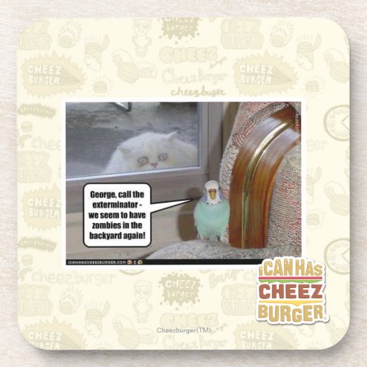 Zombies im Hinterhof Untersetzer (Vorderseite)