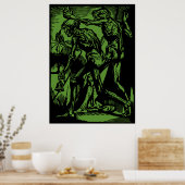 Zombies Inside Halloween Jack-o''Lantern Green Poster (Küche)