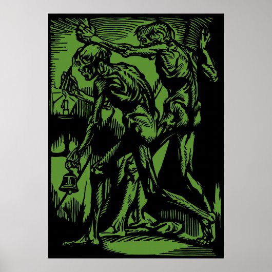 Zombies Inside Halloween Jack-o''Lantern Green Poster (Vorne)