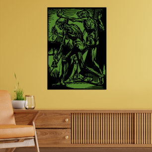 Zombies Inside Halloween Jack-o''Lantern Green Poster