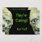 Zombies kommen Beängstigenden Halloween doppelseit Einladung (Vorne/Hinten)
