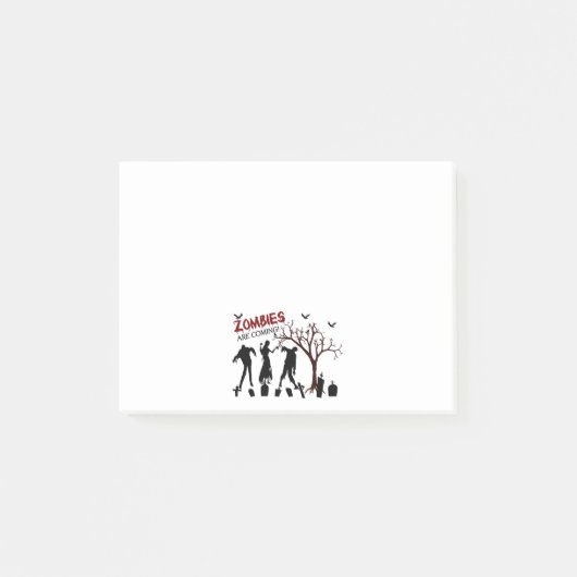 Zombies kommen post-it klebezettel (Vorderseite)