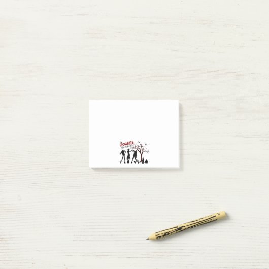 Zombies kommen post-it klebezettel (Auf Schreibtisch)