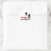 Zombies kommen runder aufkleber (Tasche)