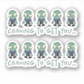 Zombies...kommt zu dir! aufkleber (Vorderseite)