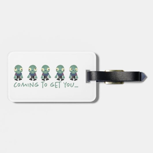 Zombies...kommt zu dir! gepäckanhänger (Rückseite horizontal)