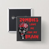 Zombies Liebe Brain Button (Vorne & Hinten)