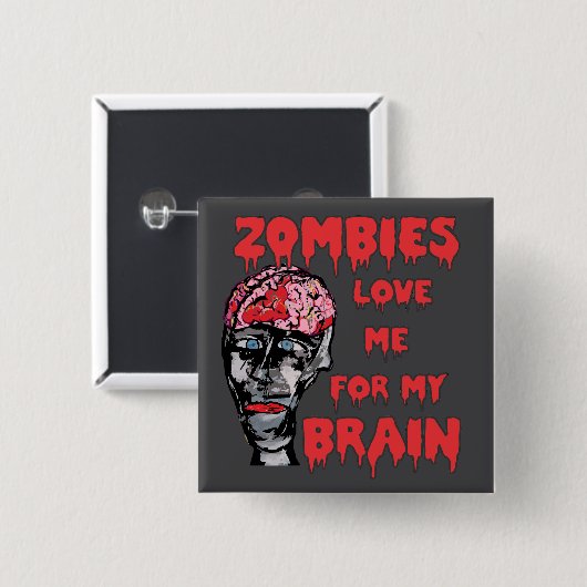 Zombies Liebe Brain Button (Vorne & Hinten)