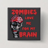 Zombies Liebe Brain Button (Vorderseite)