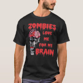 Zombies Liebe Brain Dark Shirts (Vorderseite)