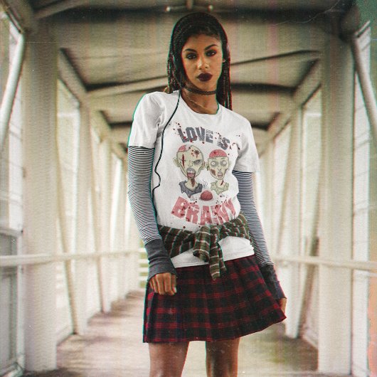 Zombies Liebe ist HirnHalloween-T - Shirt