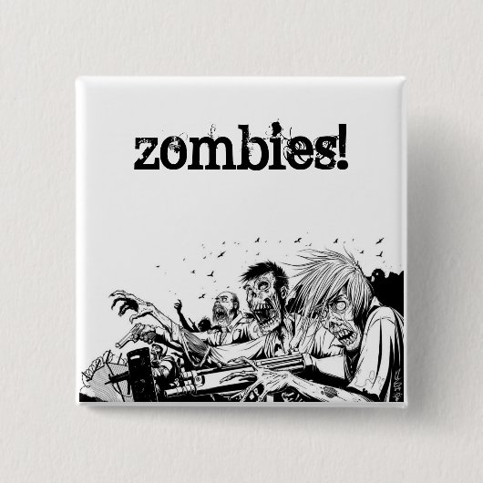Zombies mit Gewehren Button (Vorderseite)