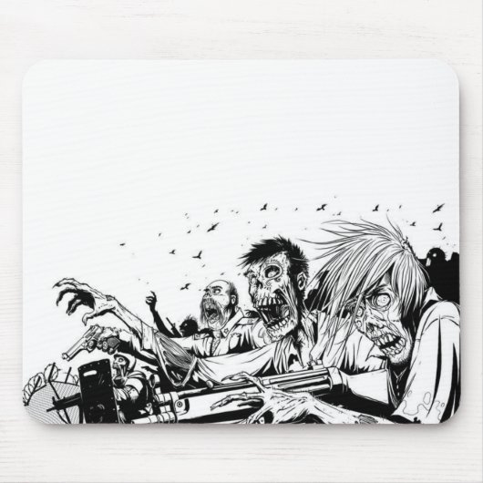 Zombies mit Gewehren Mousepad (Vorne)