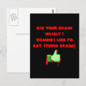 Zombies mögen dumme Gehirne Postkarte (Vorne/Hinten)