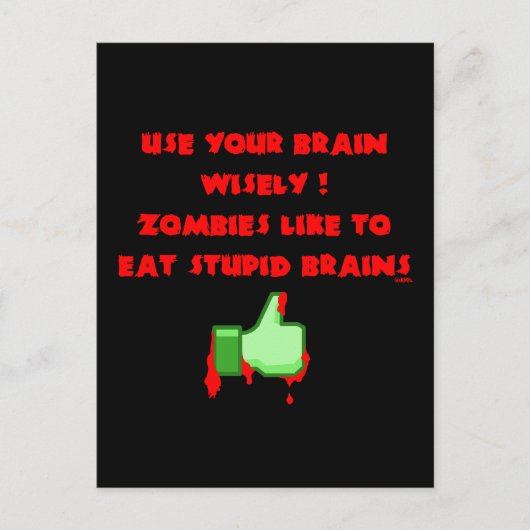 Zombies mögen dumme Gehirne Postkarte (Vorderseite)