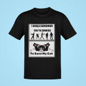 Zombies & My Cat Funny Comedy Mens Graphic T-Shirt