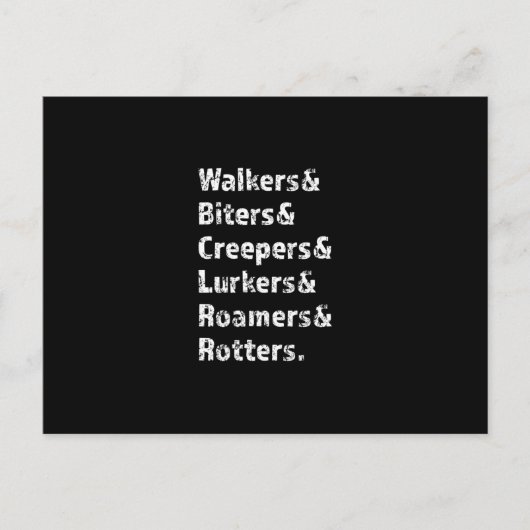 Zombies Nicknames Postkarte (Vorderseite)