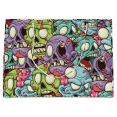 Zombies Pattern Halloween Große Geschenktüte (Vorderseite)