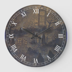 Zombies Round Roman Numerals Clock Große Wanduhr