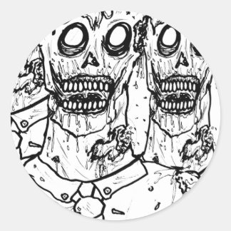 Zombies! Runder Aufkleber