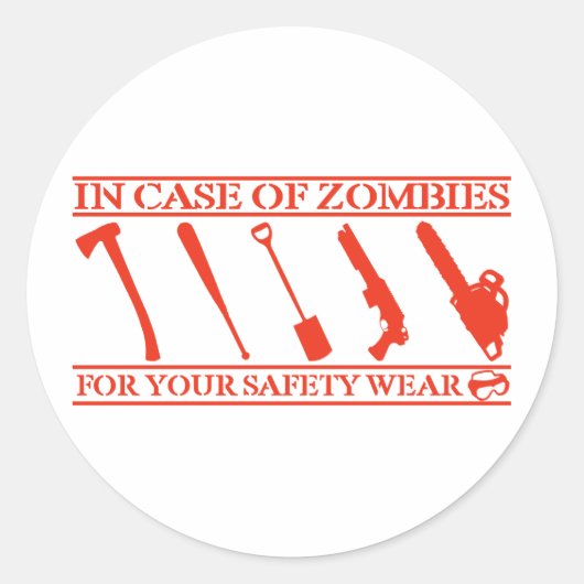 Zombies Runder Aufkleber (Vorderseite)