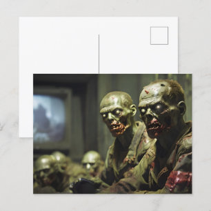 Zombies sehen russische Fernsehpropaganda Postkarte