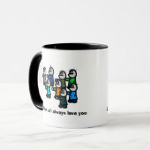 Zombies sind immer Liebe Sie gewillt Tasse (Vorderseite Links)