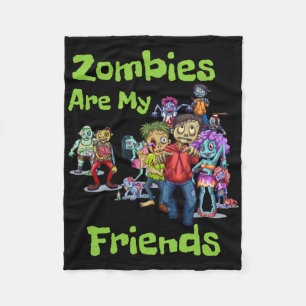 Zombies sind meine Freunde Halloween Fleecedecke