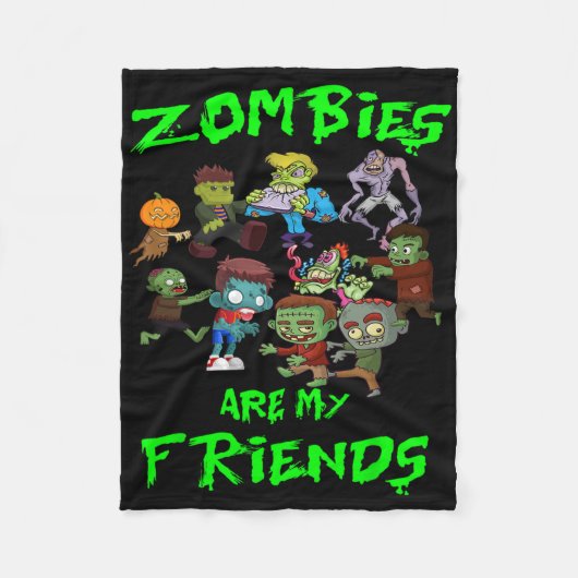 Zombies sind meine Freundinnen Halloween Fleecedecke (Vorderseite)