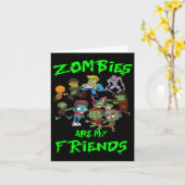 Zombies sind meine Freundinnen Halloween Karte (Gelbe Blume)