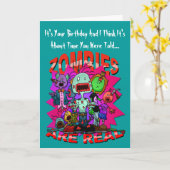 Zombies sind wirkliche Gruß-Karte Karte (Gelbe Blume)