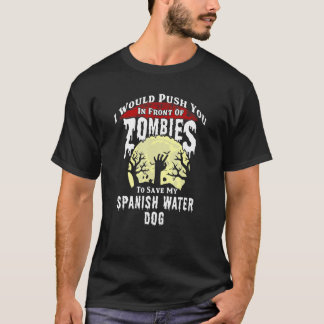 Zombies Spanischer Wasserhund Spooky Halloween T-Shirt