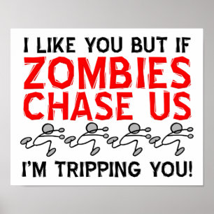 Zombies Stolpern Lustiger Poster