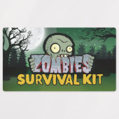 Zombies Survival Kit Party Etiketten (Design 1)
