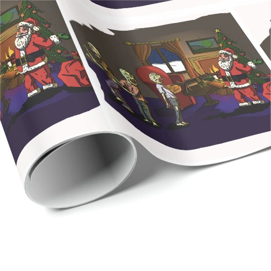 Zombies treffen schwer bewaffnetes geschenkpapier (Rolleneckpunkt)