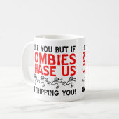 Zombies Tripping Funny Mug Kaffeetasse (Vorderseite Links)