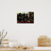 Zombies "Vorsicht vor Zombies" Halloween-Poster Poster (Küche)