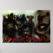 Zombies "Vorsicht vor Zombies" Halloween-Poster Poster (Vorne)