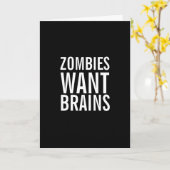 Zombies Will Gehirne, du bist sicher Spaß Grußkart Karte (Gelbe Blume)